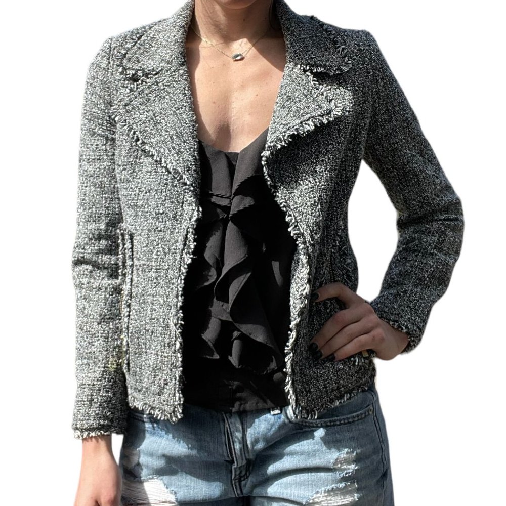 Women's Tweed Jacket - Black and Gray